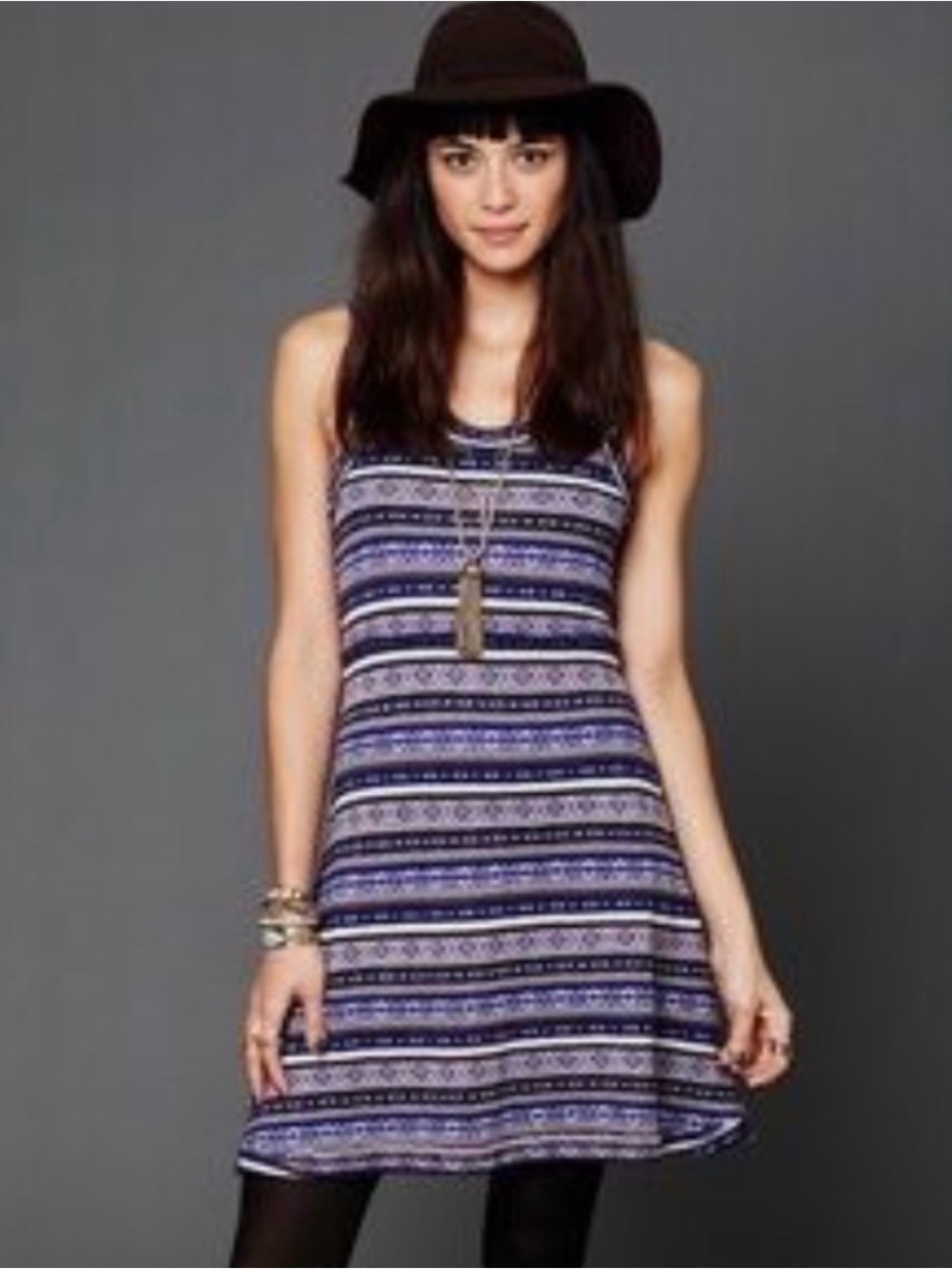 Free People Nordic Fair Isle Wool Blend Mini Dress Women’s Size S Sleeveless